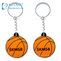 Porte-clés de basket-ball de sport en pvc souple de forme ronde personnalisée par fabricant de la chine avec une taille de différence